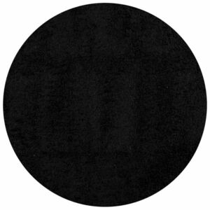 vidaXL fekete hosszú szálú bozontos modern szőnyeg Ø 160 cm kép