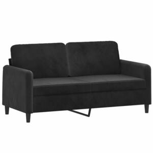 vidaXL kétszemélyes fekete bársony kanapé 140 cm kép