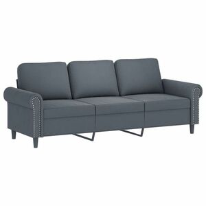 vidaXL 3 személyes sötétszürke bársony kanapé 180 cm kép