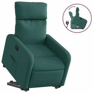 vidaXL sötétzöld szövet felállást segítő dönthető fotel kép