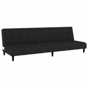 vidaXL kétszemélyes fekete bársony kanapéágy kép