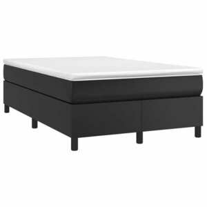 vidaXL fekete műbőr rugós ágy matraccal 120x190 cm kép