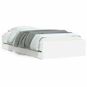 vidaXL fehér szerelt fa ágykeret fiókokkal 90 x 190 cm kép