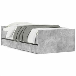 vidaXL betonszürke ágykeret fiókokkal 90x190 cm kép