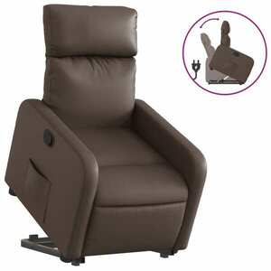 vidaXL barna műbőr felállást segítő dönthető fotel kép