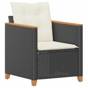 vidaXL fekete polyrattan kerti szék párnákkal kép
