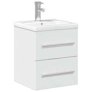 vidaXL magasfényű fehér fürdőszobai mosdószekrény mosdókagylóval kép