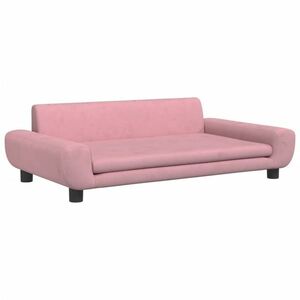 vidaXL rózsaszín bársony gyerek kanapé 100 x 54 x 33 cm kép