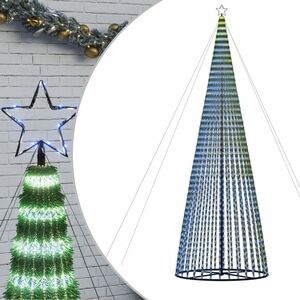 vidaXL kék karácsonyfa fénykúp 1544 LED 500 cm kép