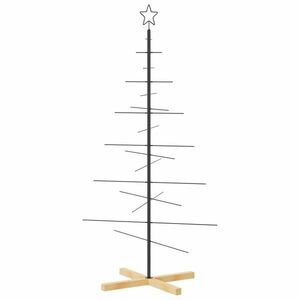 vidaXL fekete fém karácsonyfa alap dekorációhoz 150 cm kép