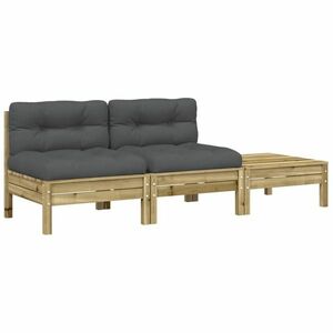 vidaXL kétszemélyes kerti kanapé párnával és lábzsámollyal kép