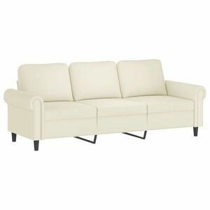 vidaXL 3 személyes krémszínű bársony kanapé 180 cm kép