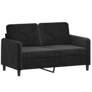 vidaXL kétszemélyes fekete bársony kanapé 120 cm kép