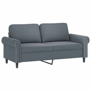 Kétszemélyes sötétszürke bársony kanapé 140 cm kép