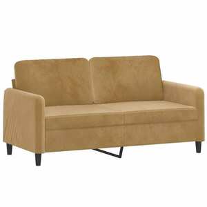 vidaXL kétszemélyes barna bársony kanapé 140 cm kép