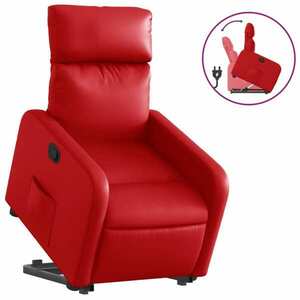 vidaXL piros műbőr felállást segítő dönthető fotel kép