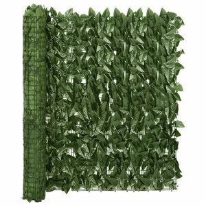 vidaXL sötétzöld leveles erkélyparaván 500 x 100 cm kép