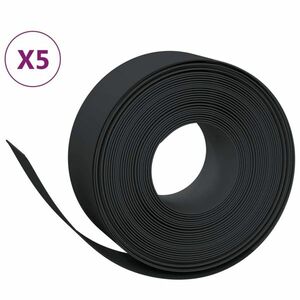 vidaXL 5 db fekete polietilén kerti szegély 10 m x 20 cm kép