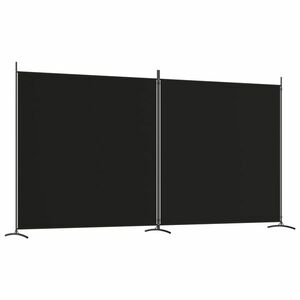 vidaXL 2 paneles fekete szövet térelválasztó 348 x 180 cm kép