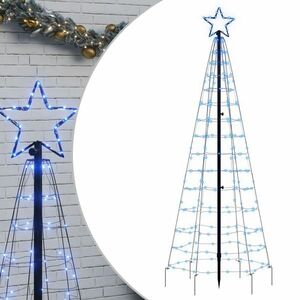vidaXL kék karácsonyfa fénykúp tüskékkel 220 LED 180 cm kép