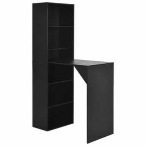 vidaXL fekete bárasztal szekrénnyel 115 x 59 x 200 cm kép