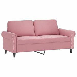 vidaXL kétszemélyes rózsaszín bársony kanapé 140 cm kép