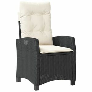 vidaXL fekete polyrattan dönthető kerti szék párnával kép