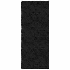 vidaXL fekete hosszú szálú bozontos modern szőnyeg 80 x 200 cm kép