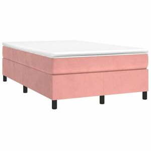 vidaXL rózsaszín bársony rugós ágy matraccal 120 x 190 cm kép