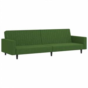 vidaXL kétszemélyes sötétzöld bársony kanapéágy kép