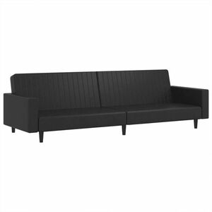 Kétszemélyes fekete műbőr kanapéágy kép