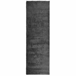 vidaXL atracitszürke hosszú szálú bozontos modern szőnyeg 80x250 cm kép