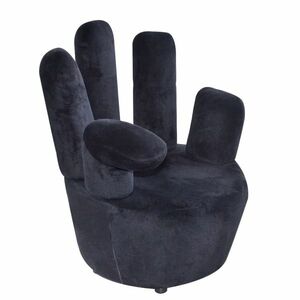 vidaXL fekete kéz alakú bársonyszék kép