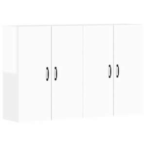 vidaXL 2 db magasfényű fehér szerelt fa falra szerelhető szekrény kép