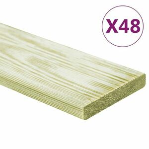 vidaXL 48 db impregnált tömör fenyőfa padlódeszka 5, 76 m² 1 m kép