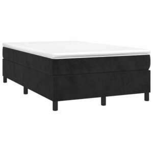 vidaXL fekete bársony rugós ágy matraccal 120x190 cm kép