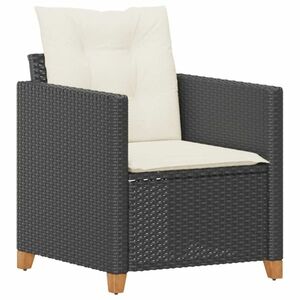 vidaXL fekete polyrattan kerti szék párnákkal kép