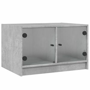 vidaXL betonszürke dohányzóasztal üvegajtókkal 68x50x42 cm kép