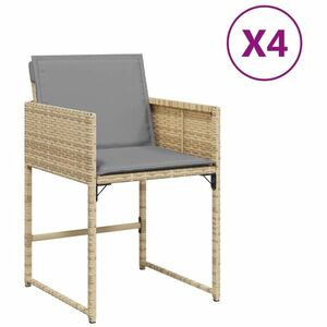 vidaXL 4 db vegyes bézs polyrattan kerti szék párnával kép