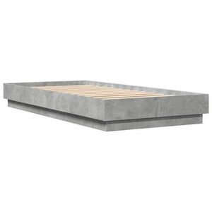 vidaXL betonszürke szerelt fa ágykeret 90 x 200 cm kép