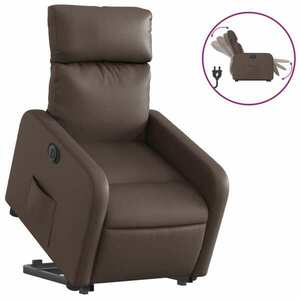 vidaXL elektromos barna műbőr felállást segítő dönthető fotel kép