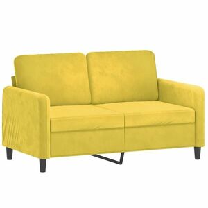 Kétszemélyes sárga bársony kanapé 120 cm kép