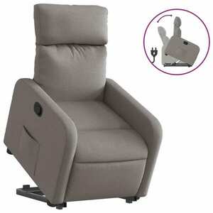 vidaXL tópszínű szövet felállást segítő dönthető fotel kép