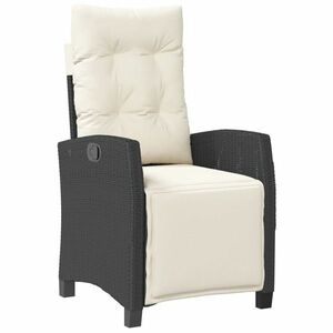 vidaXL fekete polyrattan dönthető kerti szék lábtartóval kép