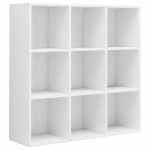 vidaXL magasfényű fehér szerelt fa könyvszekrény 98 x 29 x 97, 5 cm kép