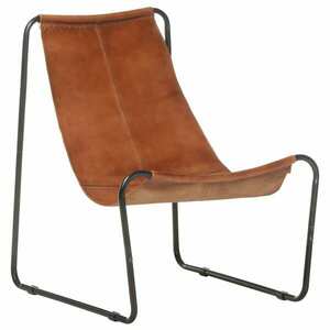 vidaXL barna valódi bőr dönthető fotel kép