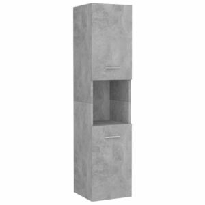 vidaXL betonszürke forgácslap fürdőszobaszekrény 30 x 30 x 130 cm kép