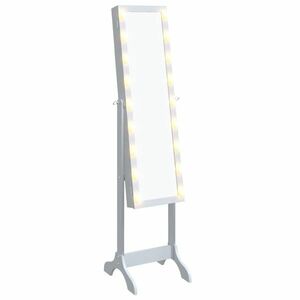vidaXL fehér szabadon álló tükör LED-del 34 x 37 x 146 cm kép