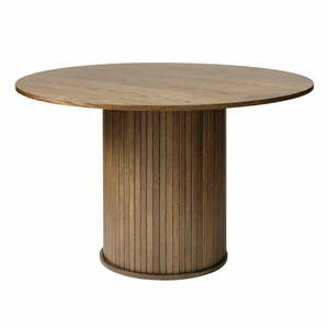 Kerek étkezőasztal tölgyfa dekorral ø 120 cm Nola – Unique Furniture kép