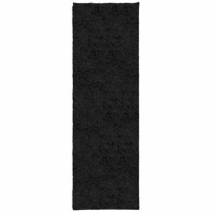 vidaXL PAMPLONA fekete magas szálú bolyhos modern szőnyeg 80 x 250 cm kép